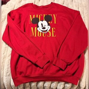 Disney Red Mickey Mouse Unisex Sweater Size Large